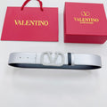 Garavani Reversible VLogo Signature Belt 40mm Black Sliver Leather 127709