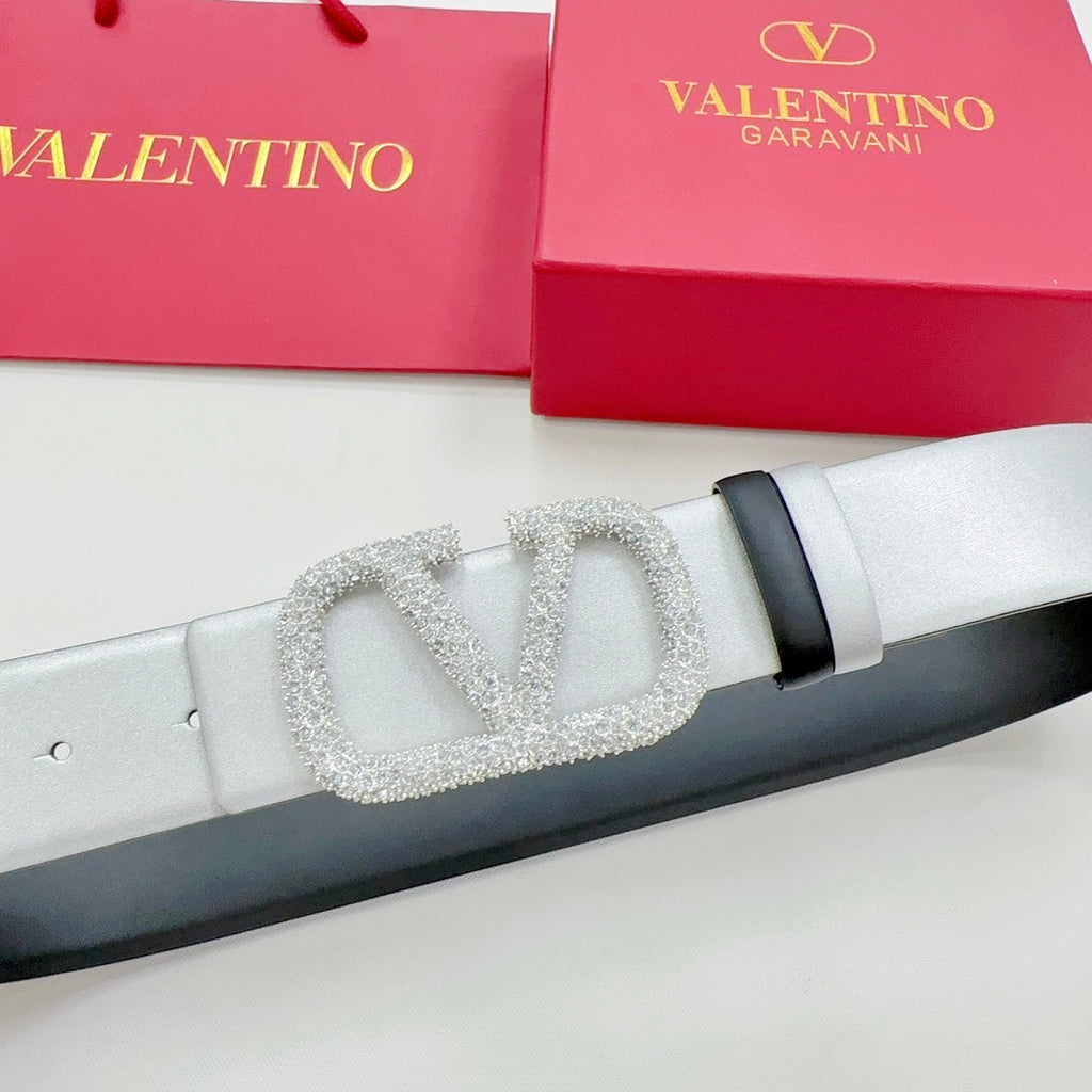 Garavani Reversible VLogo Signature Belt 40mm Black Sliver Leather 127709