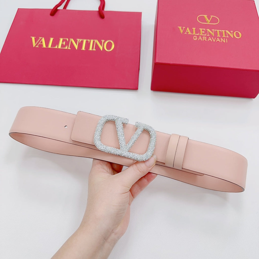 Garavani Reversible VLogo Signature Belt 40mm Light Pink Leather 200703