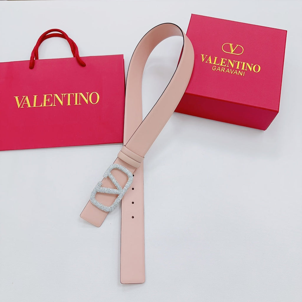 Garavani Reversible VLogo Signature Belt 40mm Light Pink Leather 200703