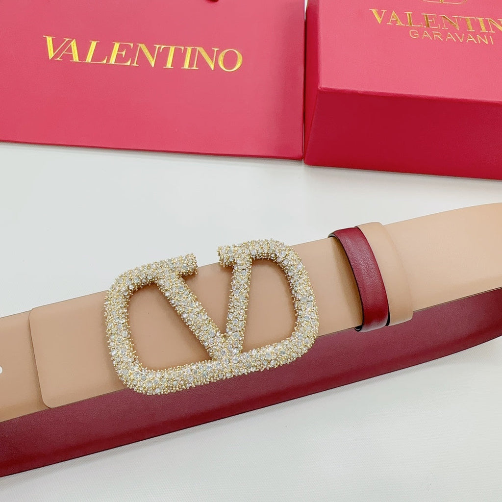Garavani Reversible VLogo Signature Belt 40mm Beige Red Leather 127713