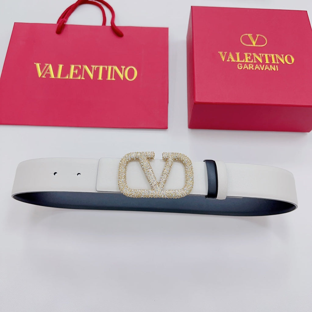Garavani Reversible VLogo Signature Belt 40mm Light Grey Black Leather 200705