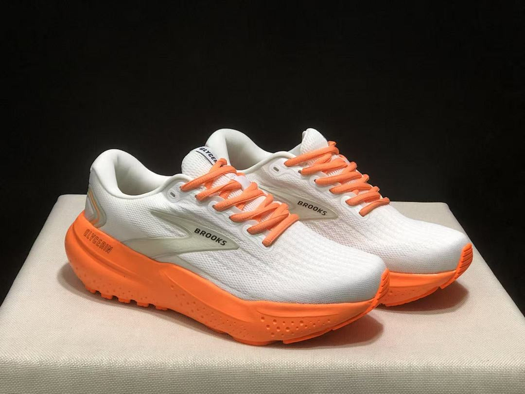 Brooks Glycerin 21 Neutral Road Running Shoes White Orange