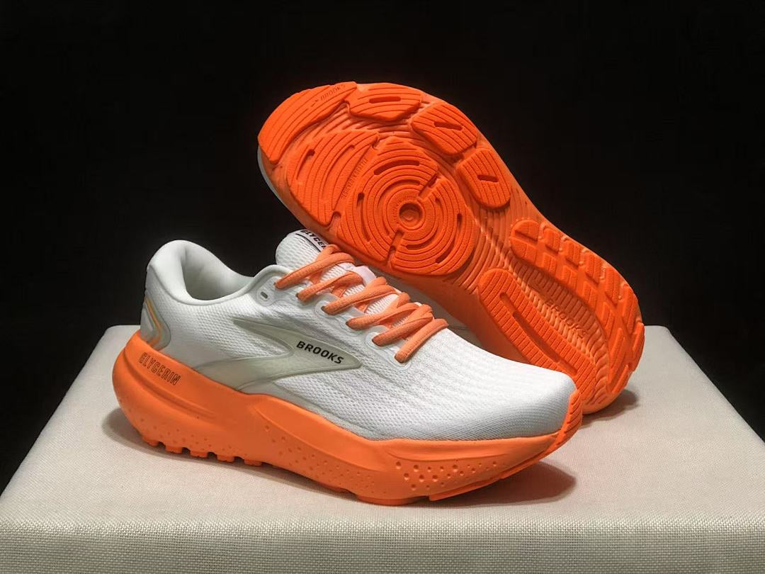 Brooks Glycerin 21 Neutral Road Running Shoes White Orange