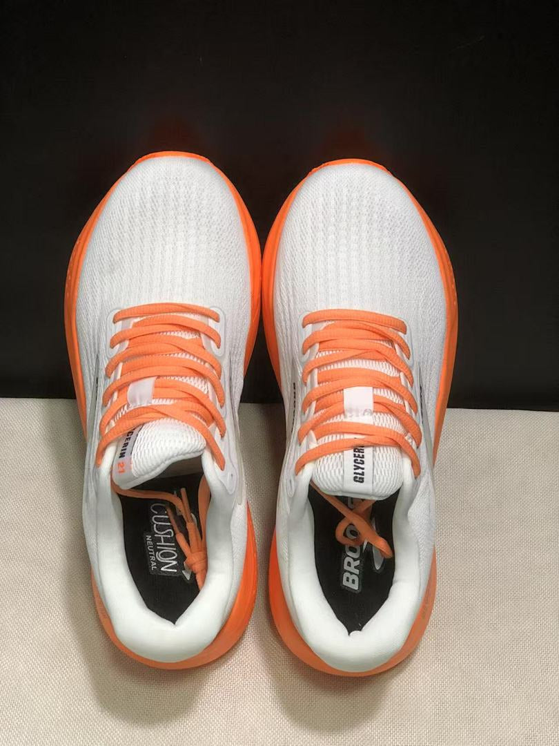 Brooks Glycerin 21 Neutral Road Running Shoes White Orange