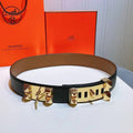 Hermès Collier De Chien 32 Belt Black Epsom Calfskin With Gold-tone Metal Buckle