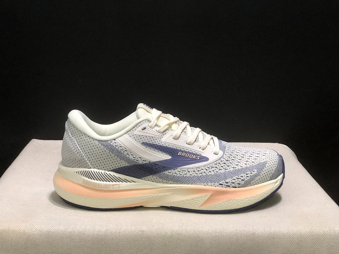 Brooks Adrenaline GTS 24 Support Road Running Shoes White Blue Peach