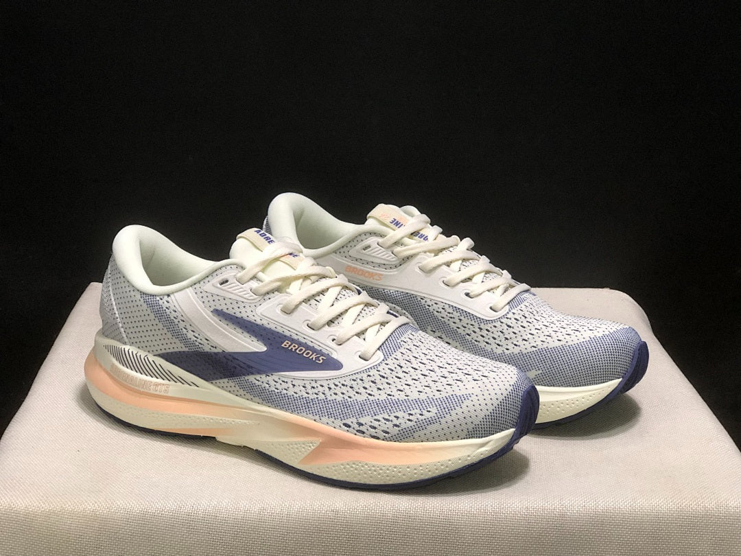 Brooks Adrenaline GTS 24 Support Road Running Shoes White Blue Peach
