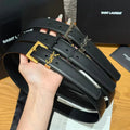 Saint Laurent Cassandre Leather Belt