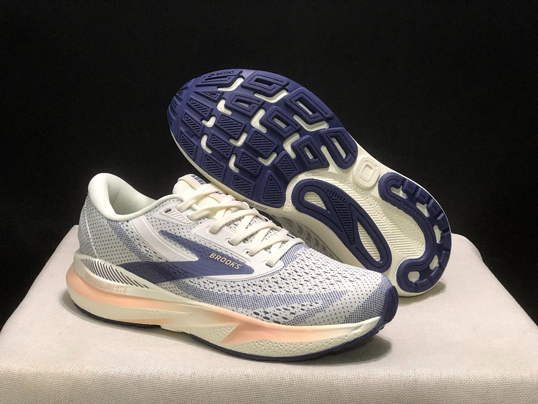 Brooks Adrenaline GTS 24 Support Road Running Shoes White Blue Peach