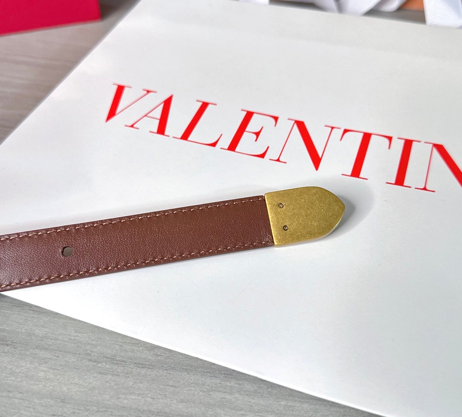 Valentino VLogo Signature Belt 2.0cm Brown Cowhide 202892