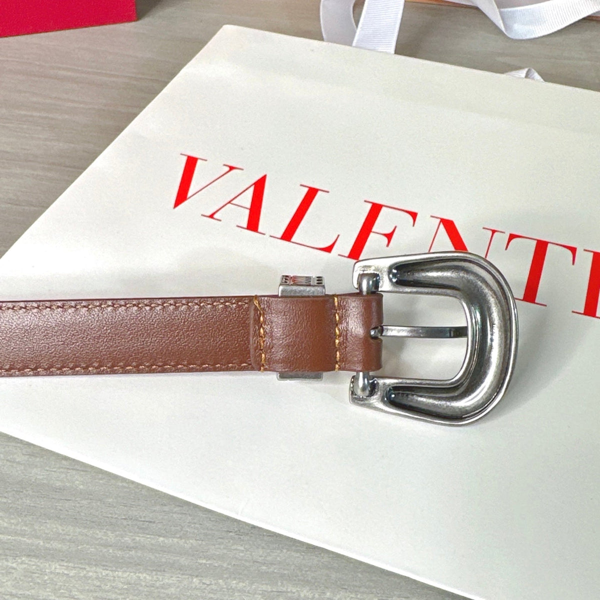 Valentino VLogo Signature Belt 2.0cm Brown Cowhide 202891