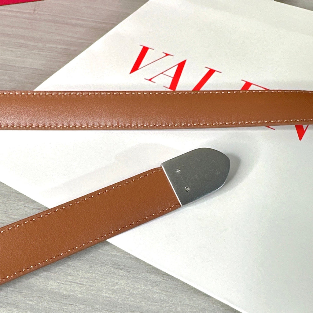 Valentino VLogo Signature Belt 2.0cm Tan Brown Cowhide 202889