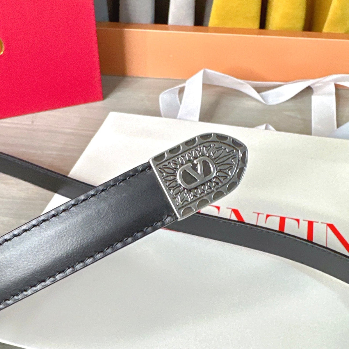 Valentino VLogo Signature Belt 2.0cm Black Cowhide 202887