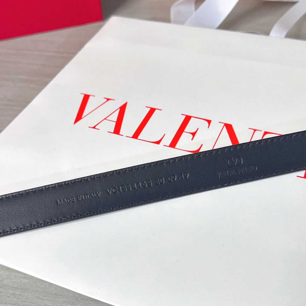 Valentino VLogo Signature Belt 2.0cm Black Cowhide 202886