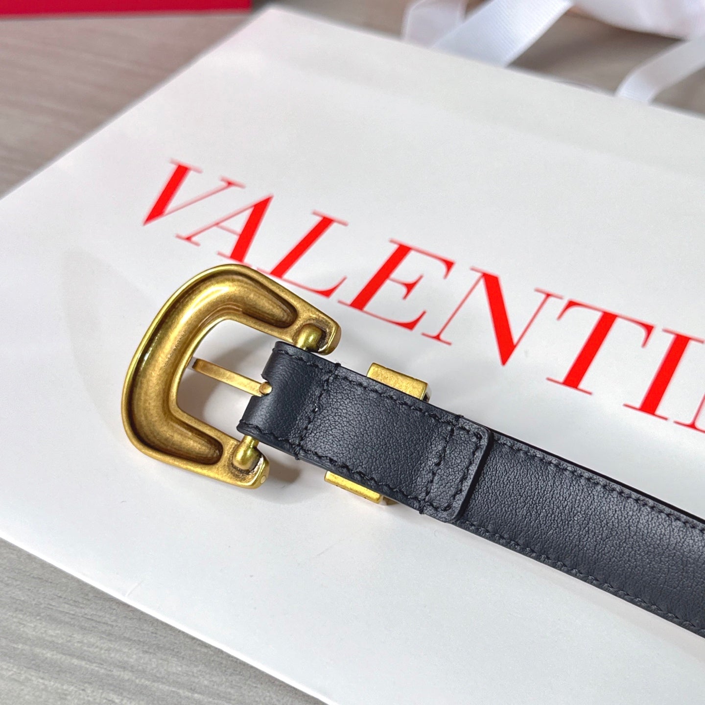 Valentino VLogo Signature Belt 2.0cm Black Cowhide 202886