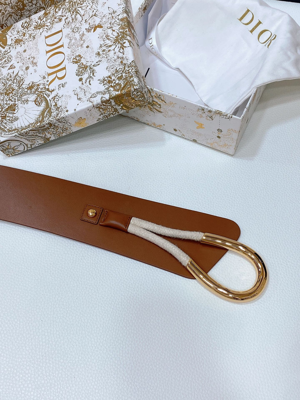 cd nolita belt brown lambskin gold buckle
