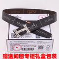 HM Constance Belt 38mm Black Brown Cowhide Sliver Buckle 620188