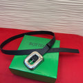 BV Chain Link Belt 2cm Black Sliver Grain Cowhide 202798