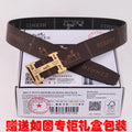 HM Constance Belt 38mm Brown Black Cowhide Gold Buckle 620189