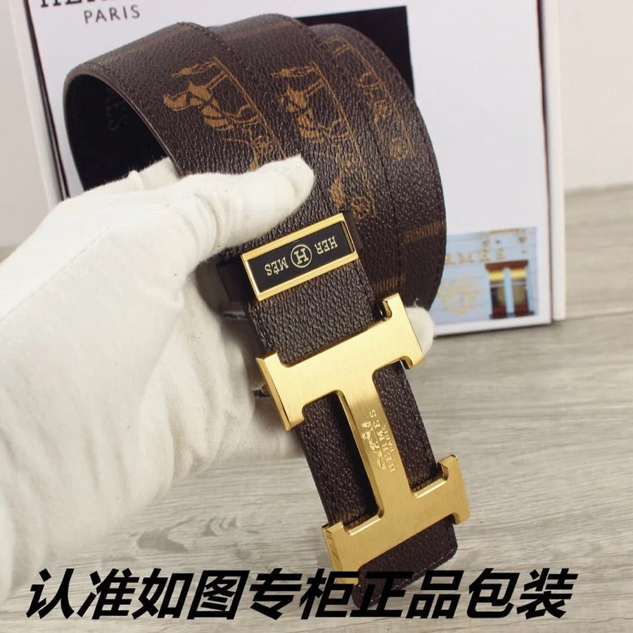 HM Constance Belt 38mm Brown Cowhide Gold Buckle 620195