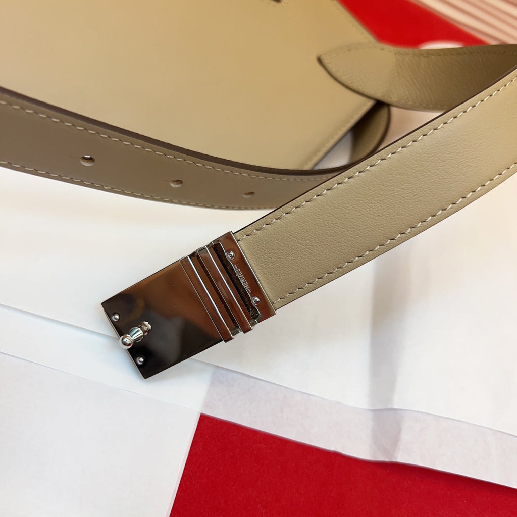 HM Elan Pocket Belt Khahi Sliver Calfskin 202788