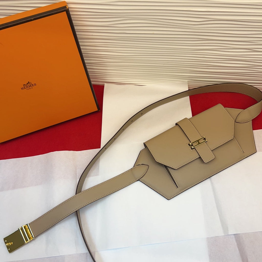 HM Elan Pocket Belt Khahi Gold Calfskin 202787