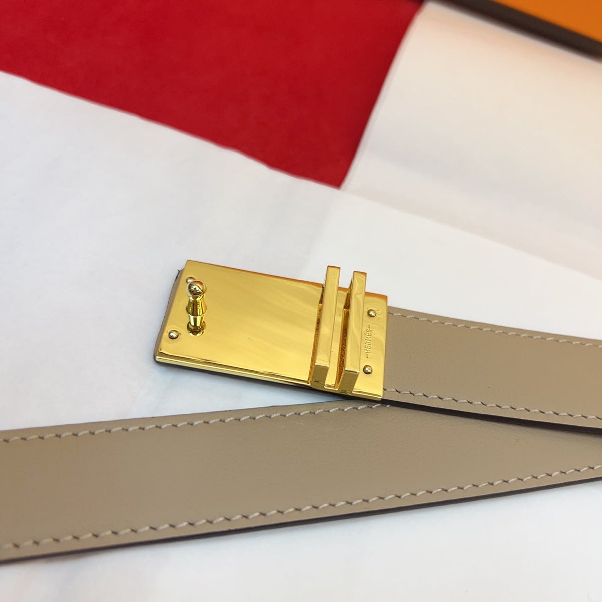 HM Elan Pocket Belt Khahi Gold Calfskin 202787