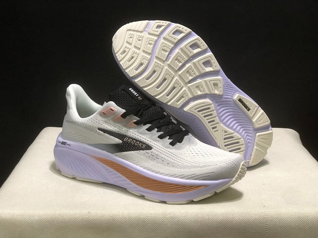 Brooks Ghost 17 Neutral Road Running Shoes White Lavender Rose Gold