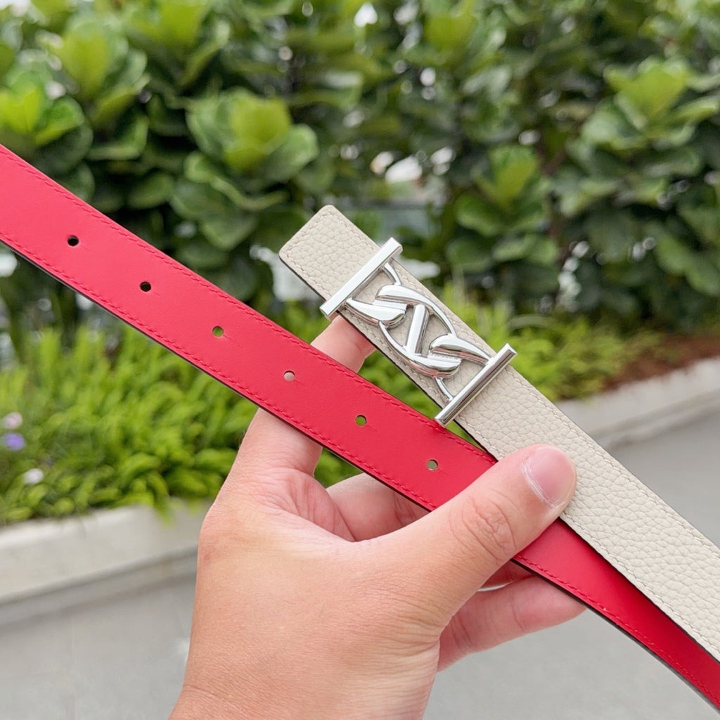 HM My H belt 2.5cm Taupe Sliver Cowhide 202560