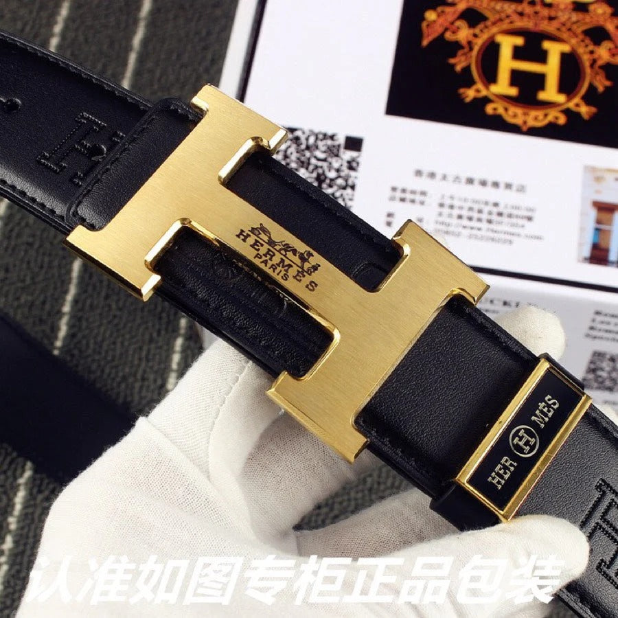 HM Original Belt 38mm Black Cowhide Gold Buckle 620273