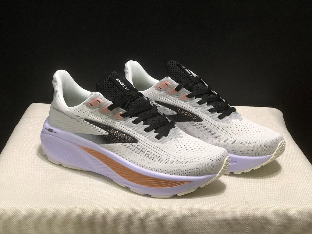 Brooks Ghost 17 Neutral Road Running Shoes White Lavender Rose Gold