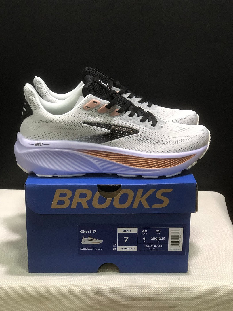Brooks Ghost 17 Neutral Road Running Shoes White Lavender Rose Gold