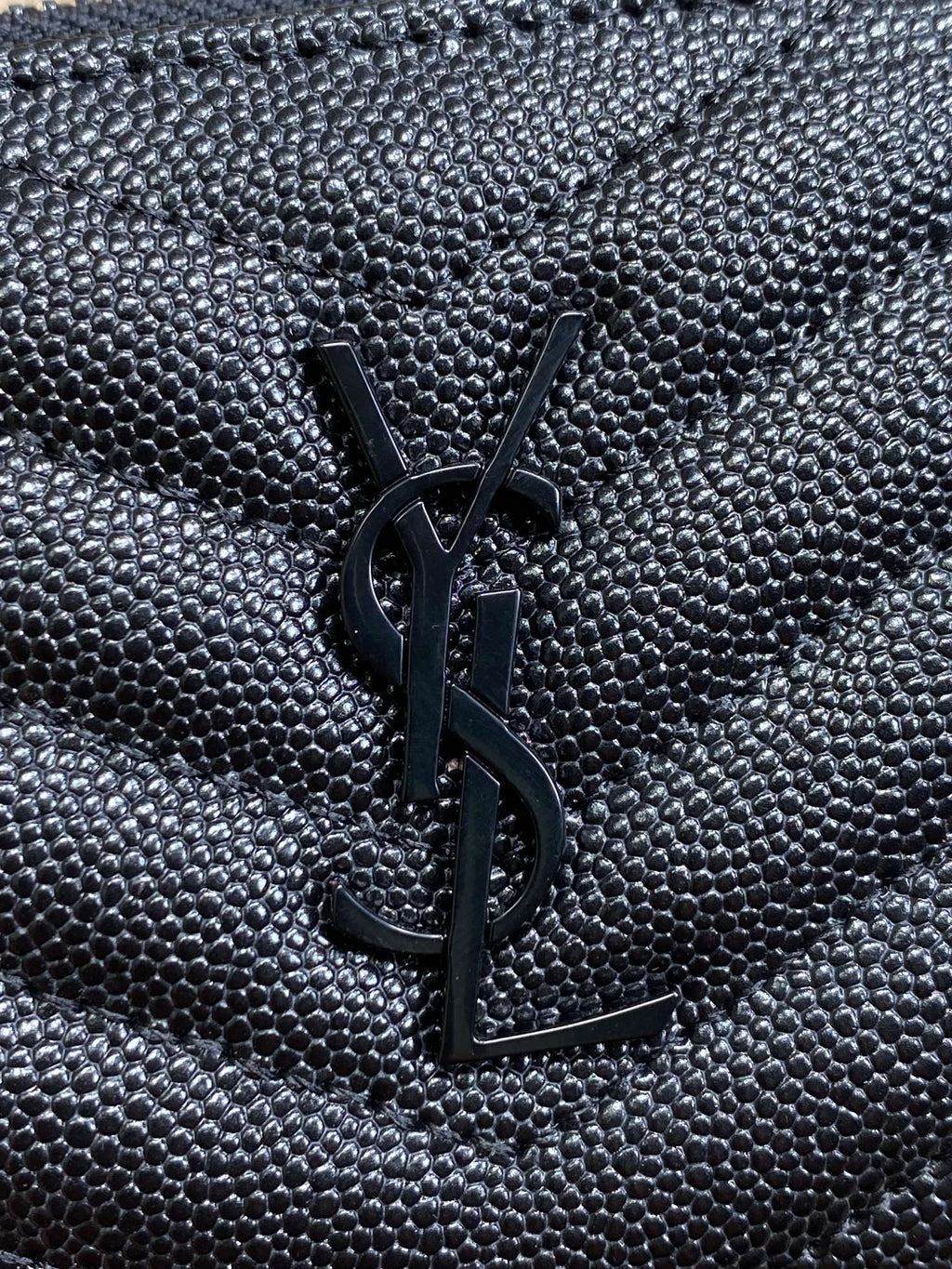 YSL Monogram Wallet Wallet 13cm Full Black Caviar Cowhide