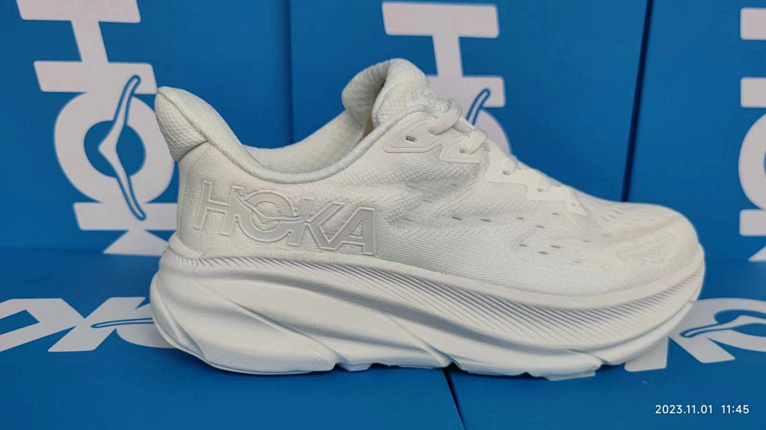 HOKA Men's Clifton 9 Running Shoes Triple White