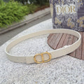 CD 2cm Icon Belt White Gold Calfskin 203162