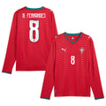 Bruno Fernandes 8 Portugal National Team 2026 Home Long Sleeve Jersey - Red