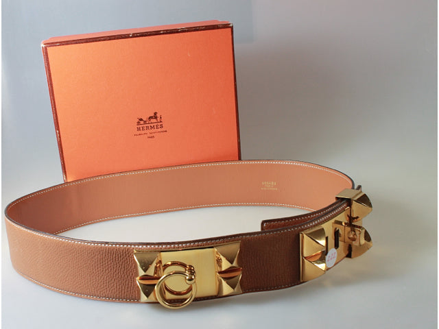 collier de chien belt 45mm red  epsom gold buckle