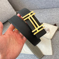 DOUBLE H 38MM BLACK GREY LEATHER