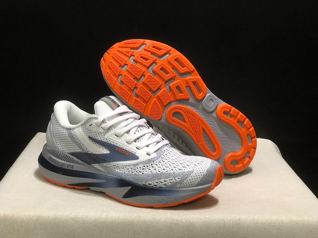 Brooks Adrenaline GTS 24 Support Road Running Shoes White Blue Orange