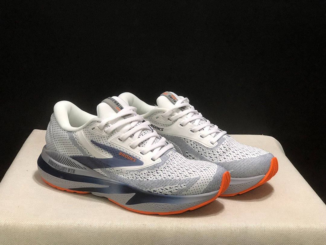 Brooks Adrenaline GTS 24 Support Road Running Shoes White Blue Orange
