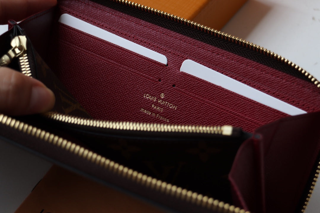 LV Clemence Wallet Dark Brown Monogram Canvas 261869