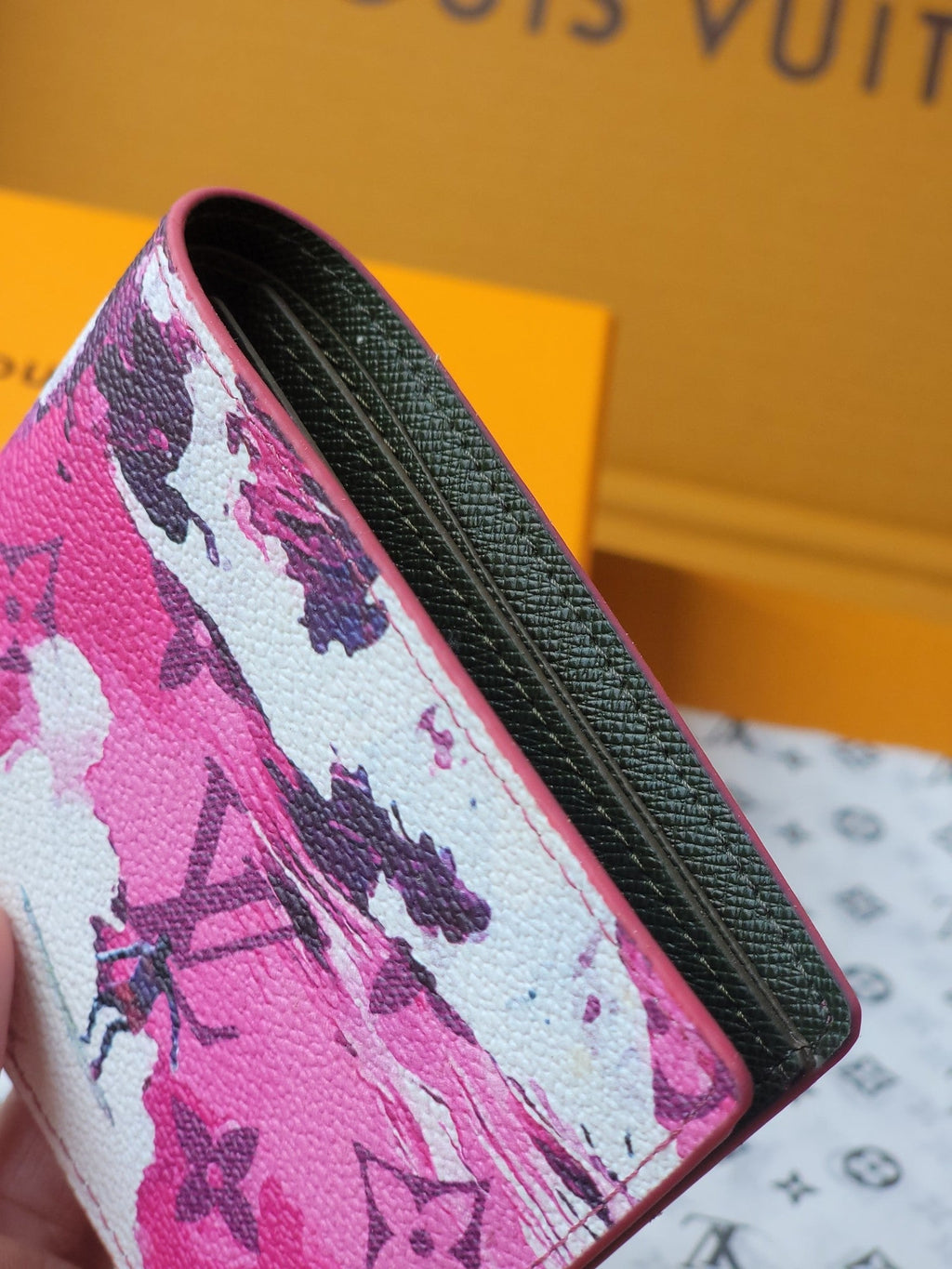 LV Slender Wallet 11cm Pink Monogram Canvas 261853