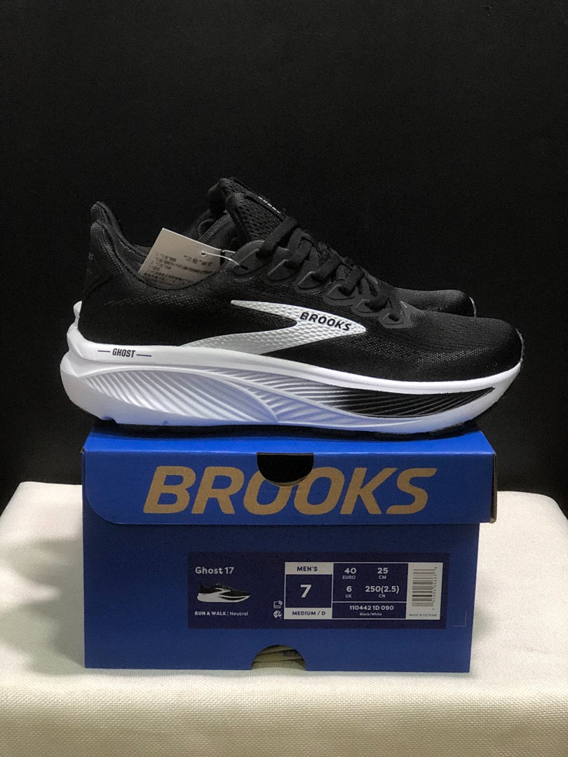 Brooks Ghost 17 Neutral Road Running Shoes Black White