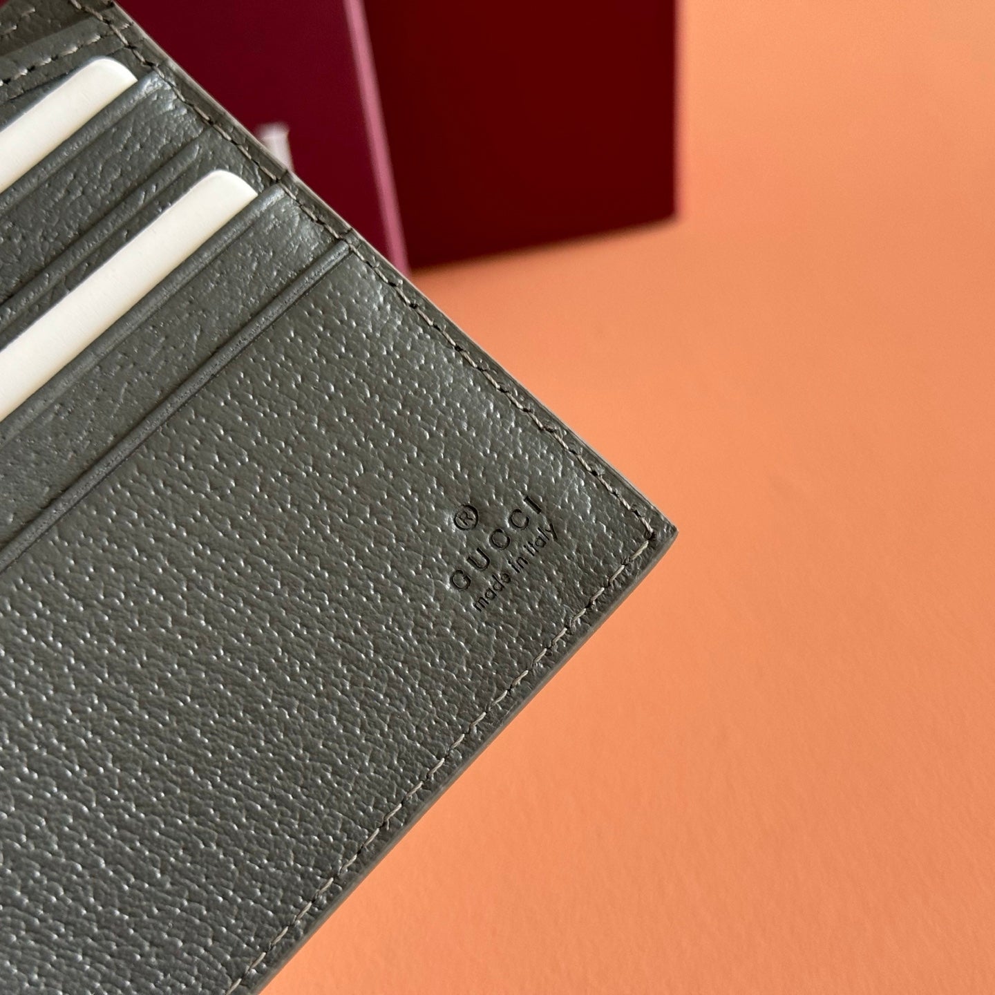 GG Marmont Bi-Fold Wallet Dark Grey Pebbled Leather