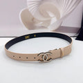 CC 30MM BELT IN BEIGE CREAM EMBROIDERED CALFSKIN METAL HARDWARE