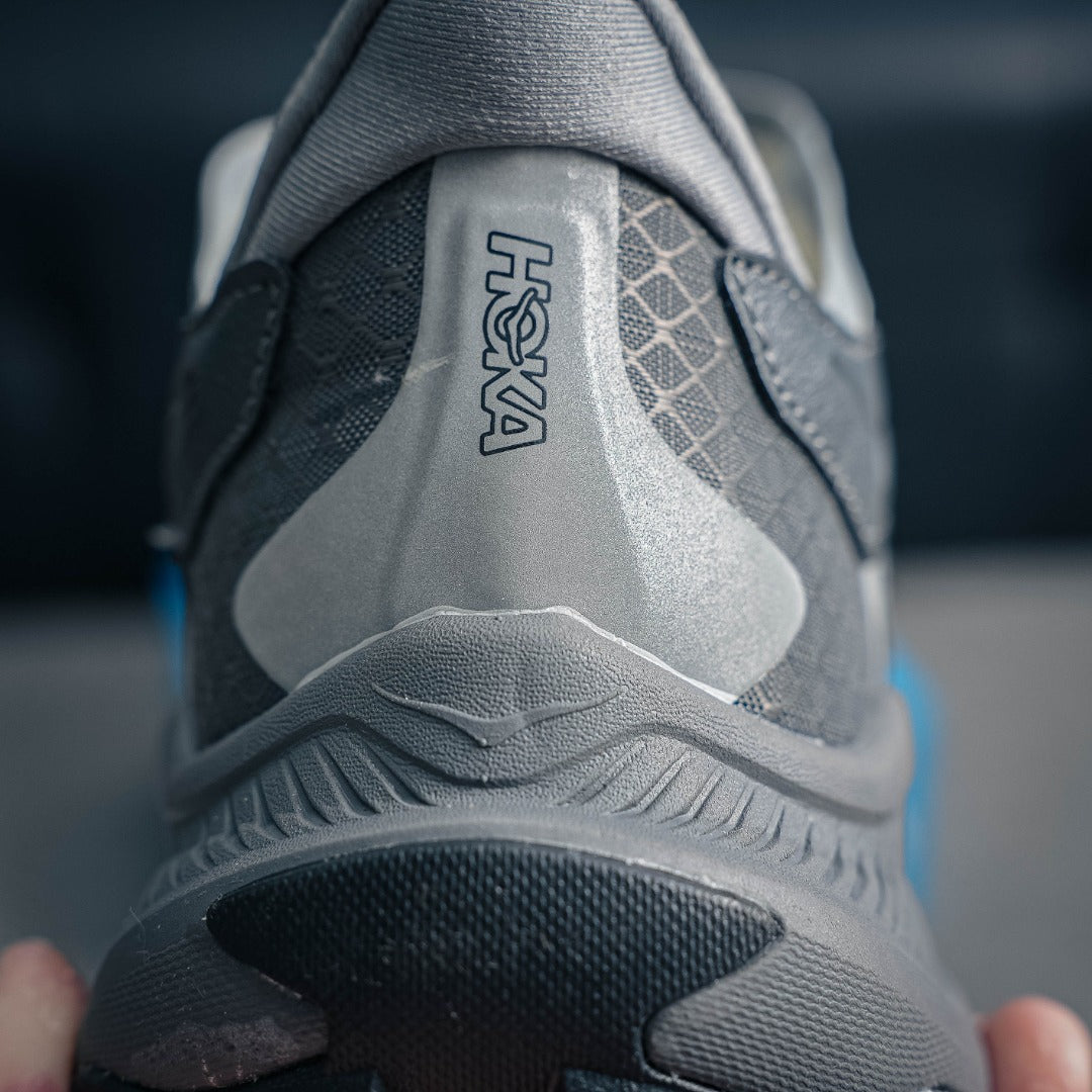 HOKA "Cool Grey" Zip-Up Trail Sneakers
