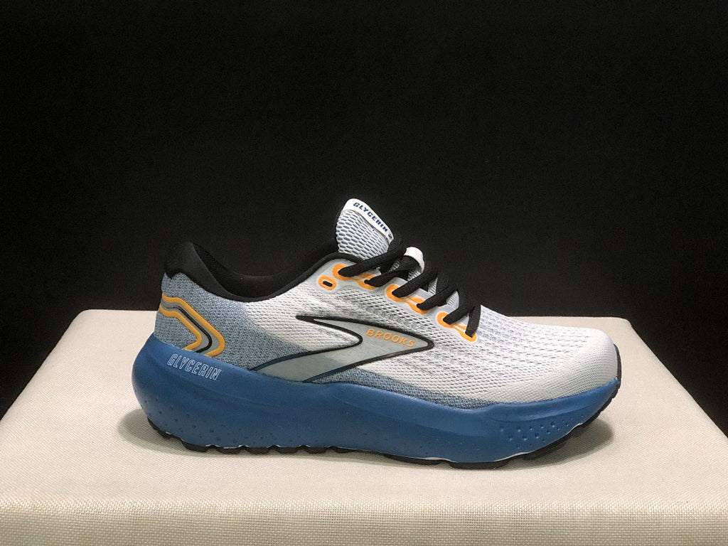 Brooks Glycerin 21 Neutral Road Running Shoes White Blue Gold