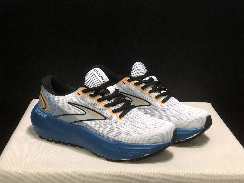 Brooks Glycerin 21 Neutral Road Running Shoes White Blue Gold