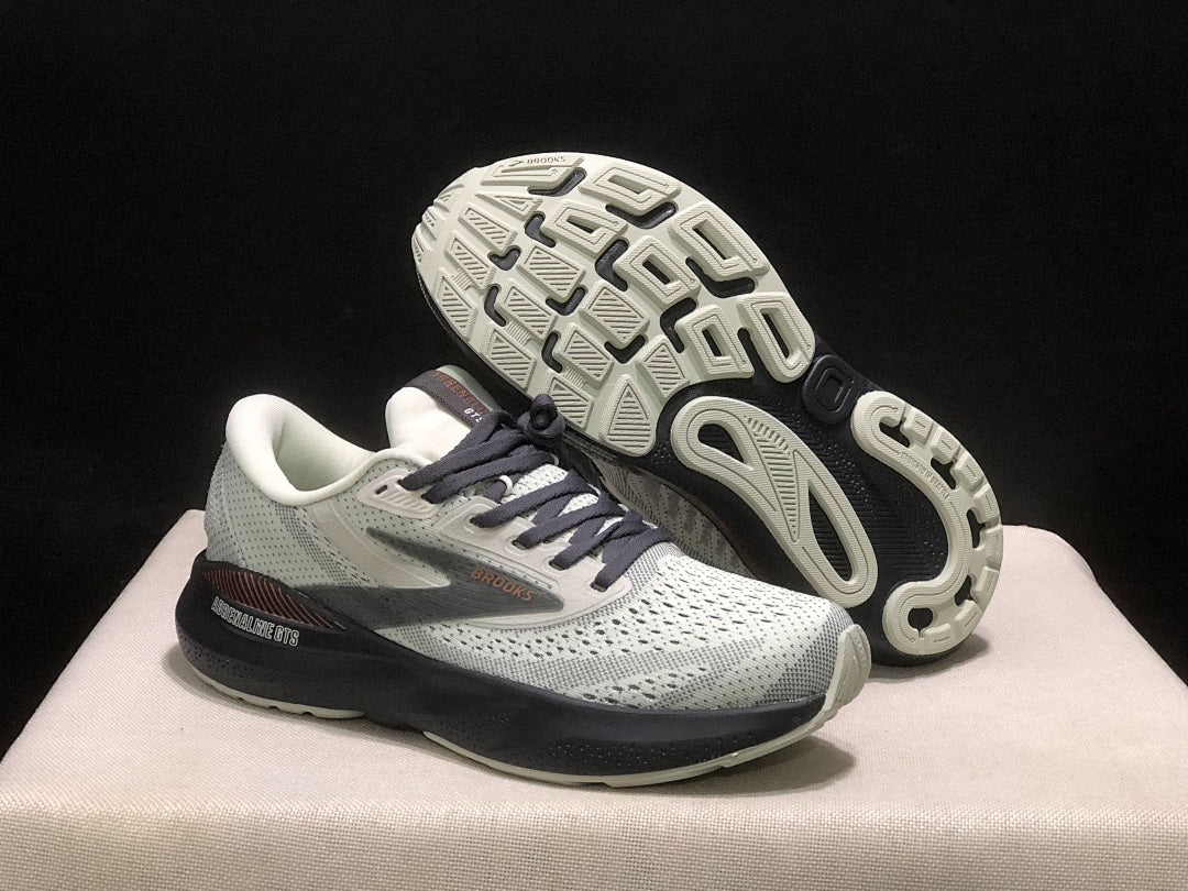 Brooks Adrenaline GTS 24 Support Road Running Shoes Light Grey Dark Navy Copper